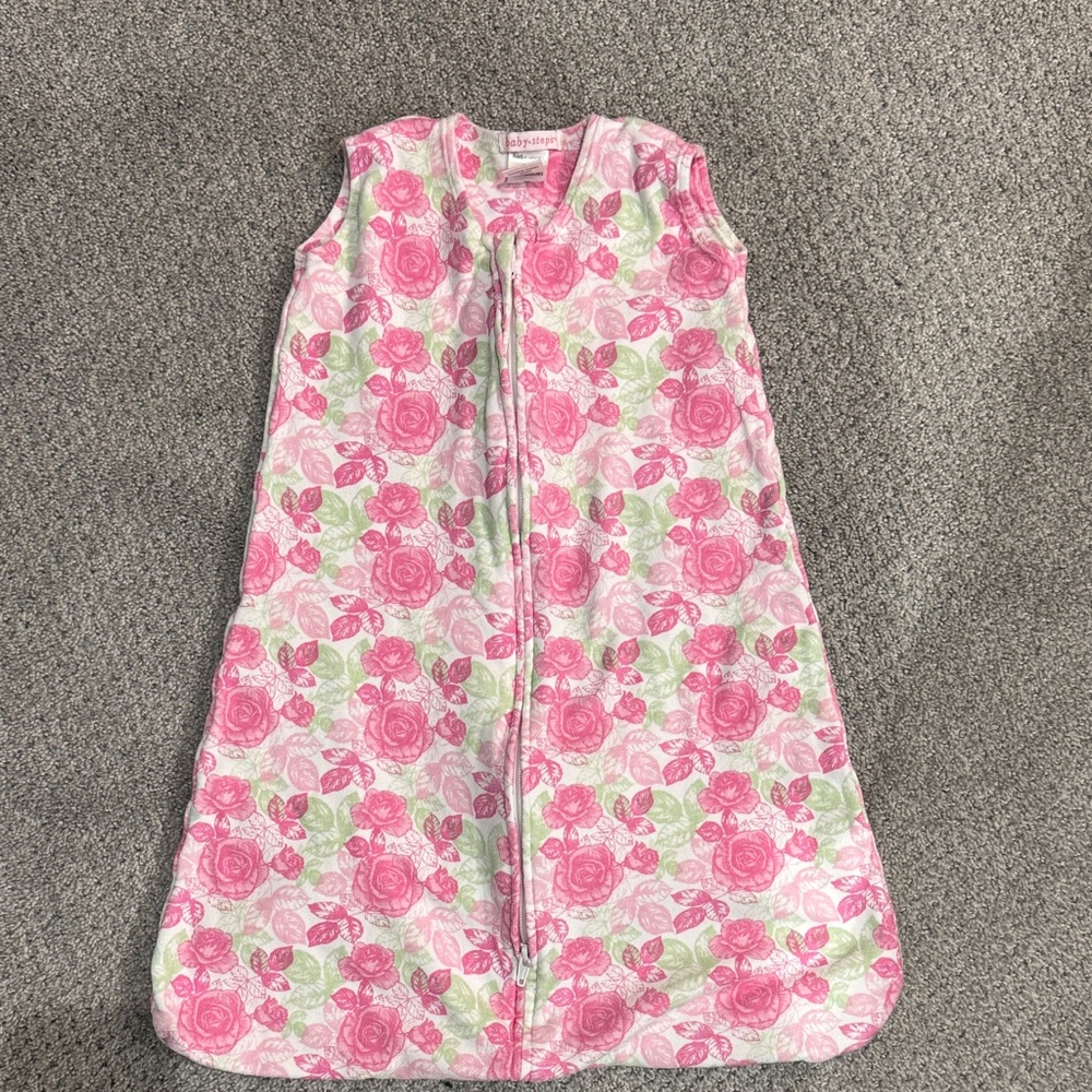 Baby Steps Floral Pink and Green Sleep Sack